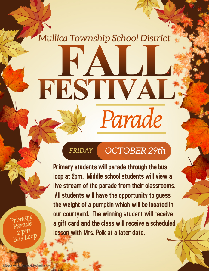 FALL FESTIVAL PRIMARY SCHOOL PARADE Mullica Township School District